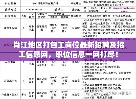 肖江地區(qū)打包工崗位最新招聘及招工信息網(wǎng)，職位信息一網(wǎng)打盡！