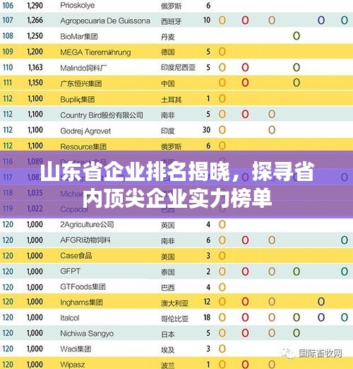 山東省企業(yè)排名揭曉，探尋省內(nèi)頂尖企業(yè)實力榜單