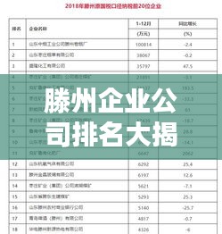滕州企業(yè)公司排名大揭秘，最新榜單揭曉！