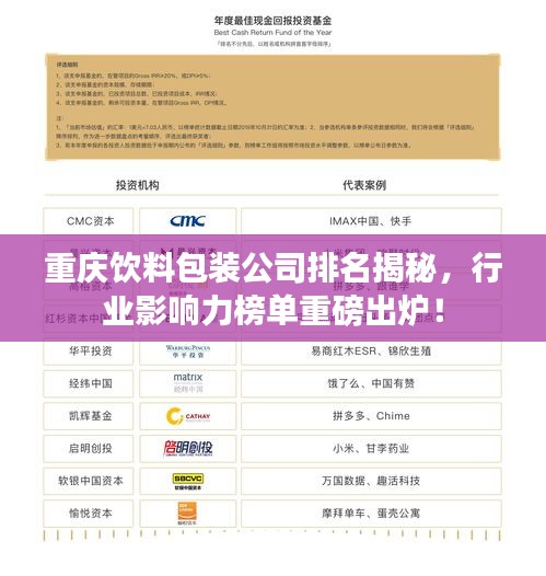 重慶飲料包裝公司排名揭秘，行業(yè)影響力榜單重磅出爐！