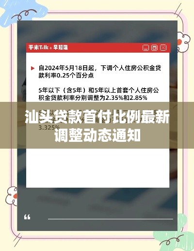 汕頭貸款首付比例最新調(diào)整動態(tài)通知