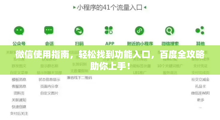 微信使用指南，輕松找到功能入口，百度全攻略助你上手！