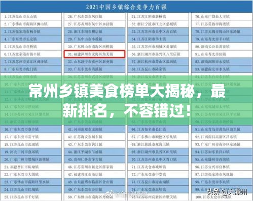 常州鄉(xiāng)鎮(zhèn)美食榜單大揭秘，最新排名，不容錯過！