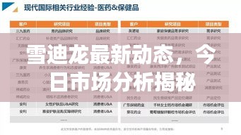 雪迪龍最新動(dòng)態(tài)，今日市場(chǎng)分析揭秘