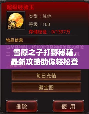 雪原之子打野秘籍，最新攻略助你輕松登頂！