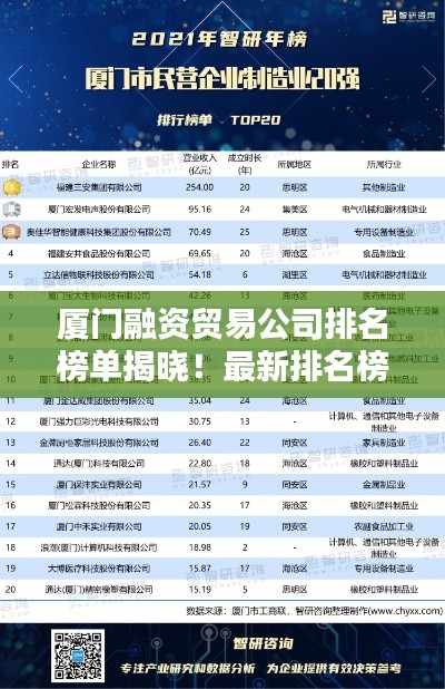 廈門融資貿(mào)易公司排名榜單揭曉！最新排名榜單，權(quán)威發(fā)布！