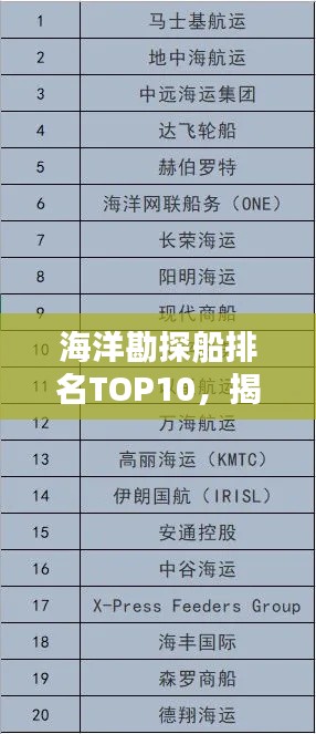 海洋勘探船排名TOP10，揭秘全球領(lǐng)先勘探船榜單