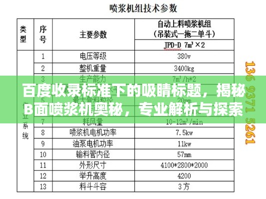 百度收錄標(biāo)準(zhǔn)下的吸睛標(biāo)題，揭秘B面噴漿機(jī)奧秘，專業(yè)解析與探索