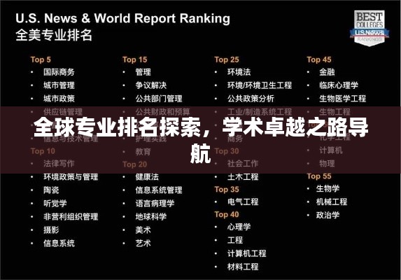 全球?qū)I(yè)排名探索，學(xué)術(shù)卓越之路導(dǎo)航