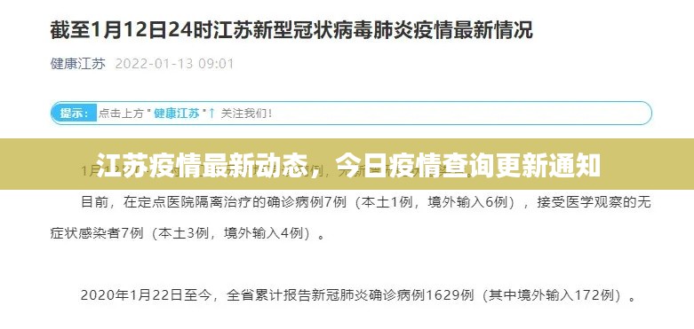 江蘇疫情最新動態(tài)，今日疫情查詢更新通知