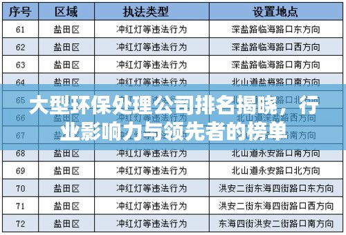 大型環(huán)保處理公司排名揭曉，行業(yè)影響力與領(lǐng)先者的榜單