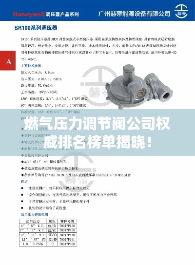 燃氣壓力調節(jié)閥公司權威排名榜單揭曉！