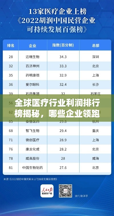 全球醫(yī)療行業(yè)利潤排行榜揭秘，哪些企業(yè)領(lǐng)跑行業(yè)賺錢榜？