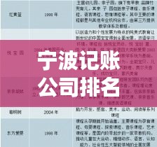 寧波記賬公司排名揭秘，行業(yè)深度分析與評估