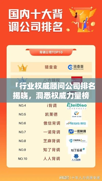 「行業(yè)權(quán)威顧問(wèn)公司排名揭曉，洞悉權(quán)威力量榜單」