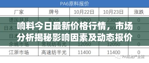 響料今日最新價格行情，市場分析揭秘影響因素及動態(tài)報價