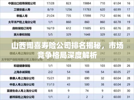 山西聞喜壽險(xiǎn)公司排名揭秘，市場(chǎng)競(jìng)爭(zhēng)格局深度解析