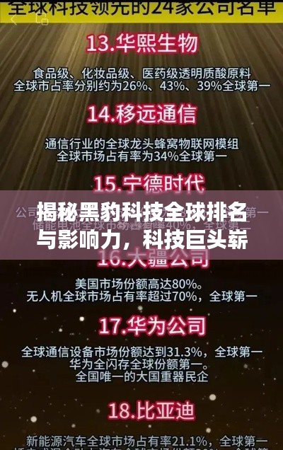 揭秘黑豹科技全球排名與影響力，科技巨頭嶄露頭角